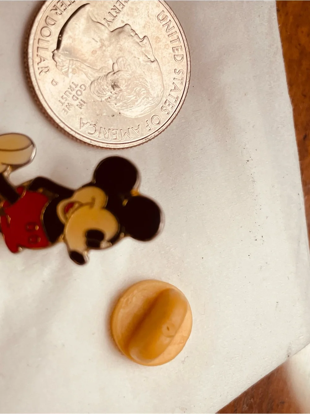 Disney Mickey Mouse Enamel Tac Pin in Black, Red, Yellow